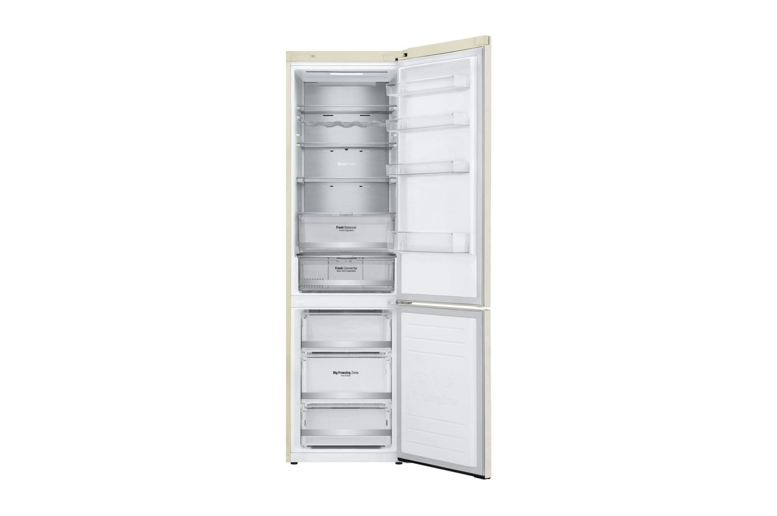 LG Объем 419л | DoorCooling+ | Бежевый | Зоны свежести, Metal Fresh, Складная полка, Винная полка, Wi-Fi, GA-B509MEUM