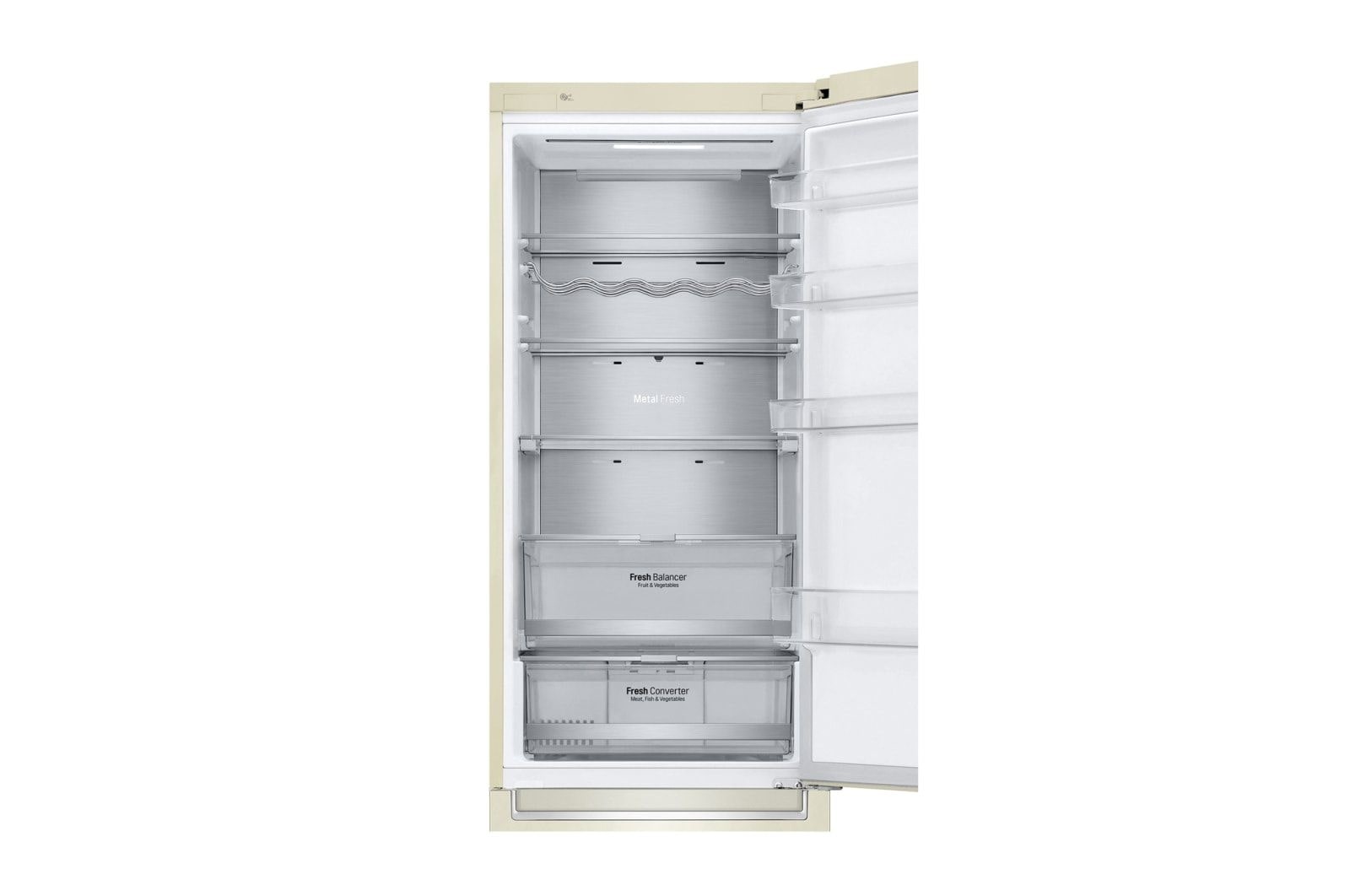 LG Объем 419л | DoorCooling+ | Бежевый | Зоны свежести, Metal Fresh, Складная полка, Винная полка, Wi-Fi, GA-B509MEUM