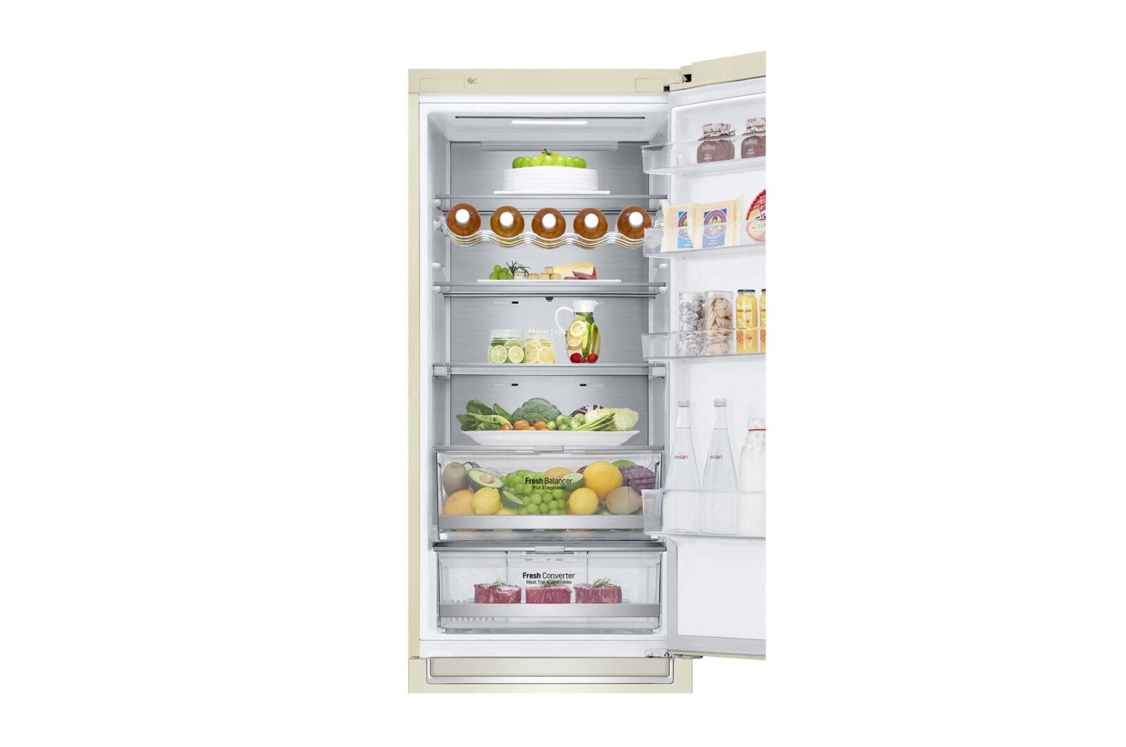 LG Объем 419л | DoorCooling+ | Бежевый | Зоны свежести, Metal Fresh, Складная полка, Винная полка, Wi-Fi, GA-B509MEUM