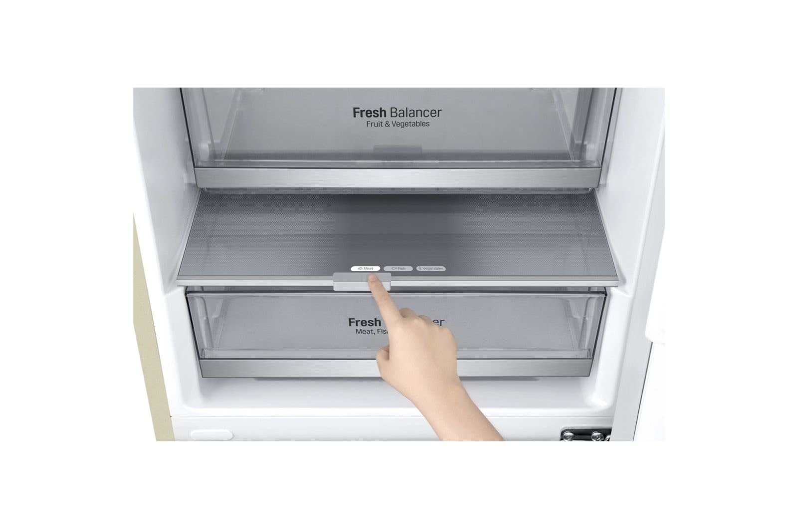 LG Объем 419л | DoorCooling+ | Бежевый | Зоны свежести, Metal Fresh, Складная полка, Винная полка, Wi-Fi, GA-B509MEUM
