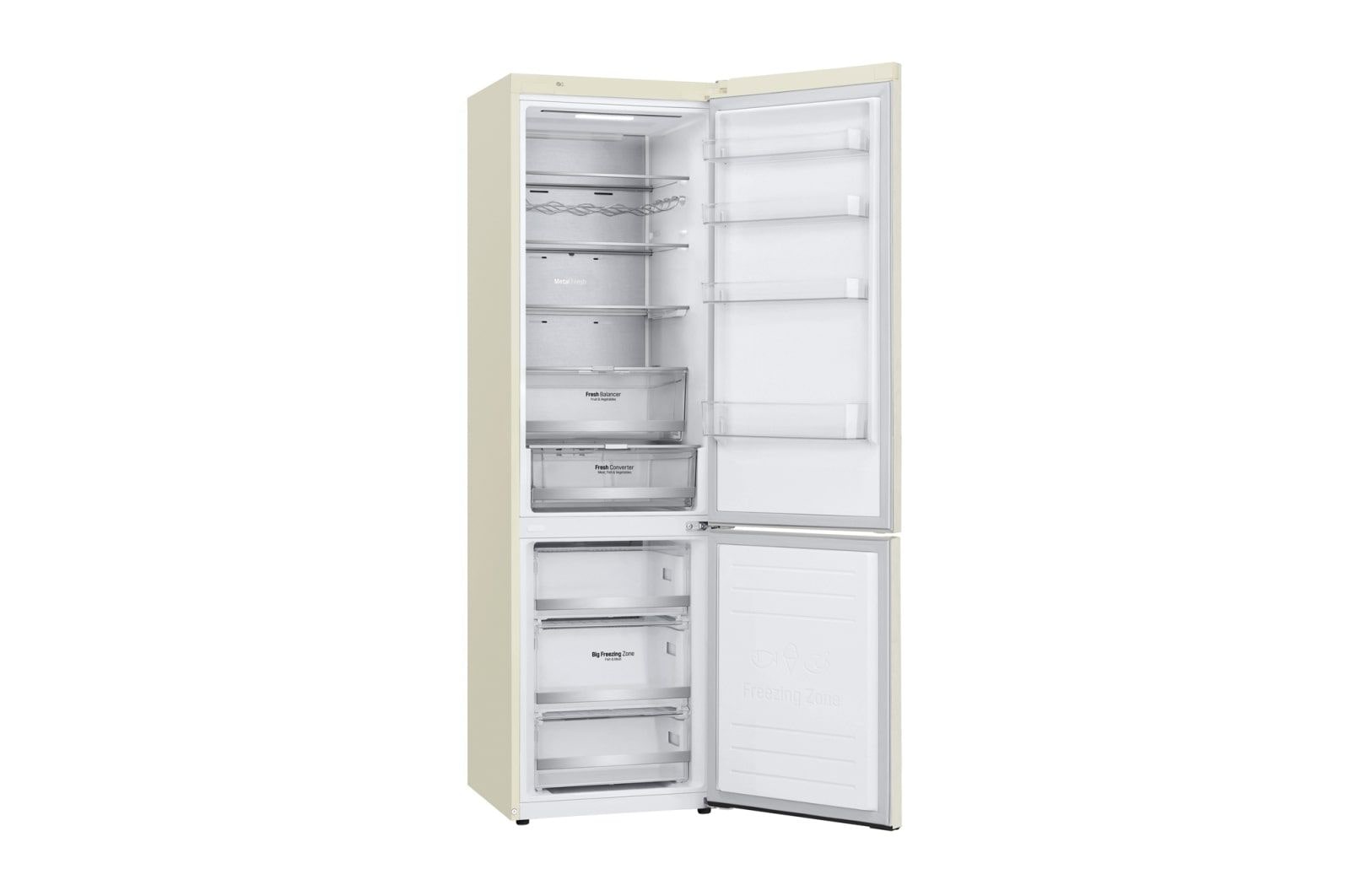LG Объем 419л | DoorCooling+ | Бежевый | Зоны свежести, Metal Fresh, Складная полка, Винная полка, Wi-Fi, GA-B509MEUM