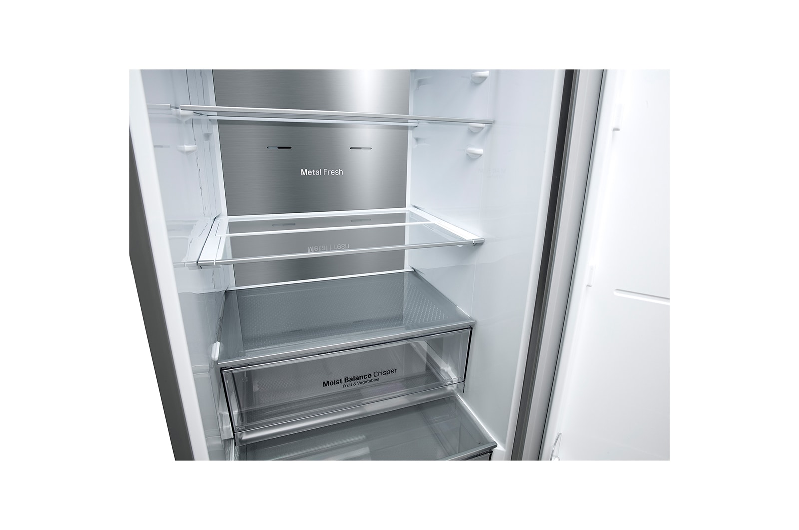 LG 384 л, Холодильник LG DoorCooling+ с нижней морозильной камерой, ThinQ, Складная полка, GA-B509MMQM