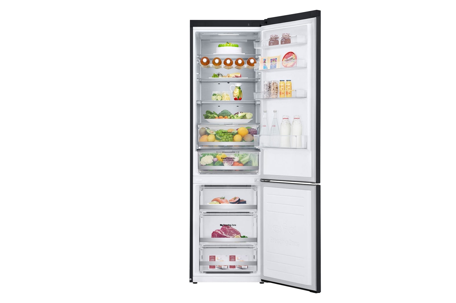 LG  384 л, Холодильник LG DoorCooling+ с нижней морозильной камерой, Fresh Balancer, Fresh Converter, GA-B509PBAM