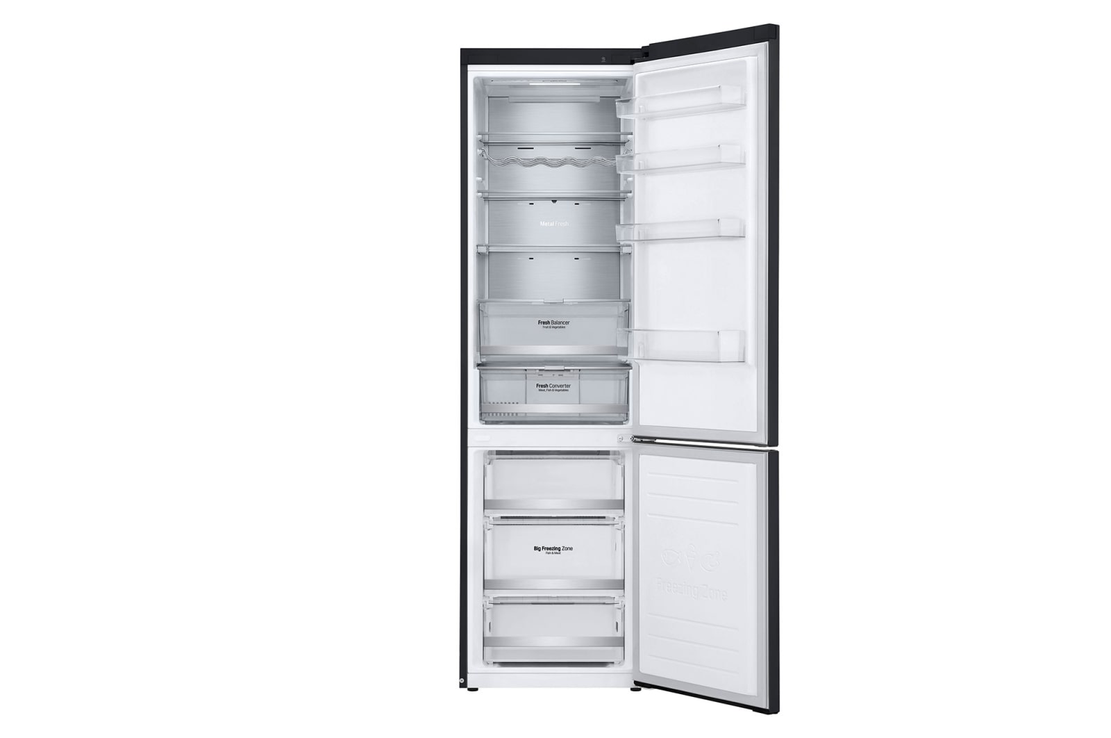 LG  384 л, Холодильник LG DoorCooling+ с нижней морозильной камерой, Fresh Balancer, Fresh Converter, GA-B509PBAM
