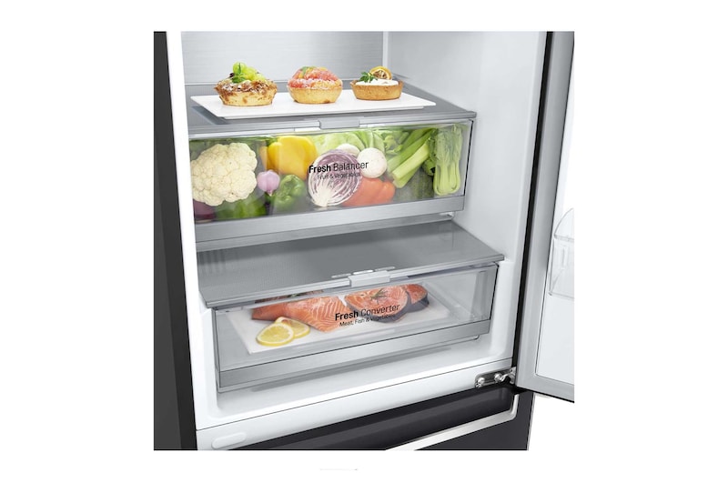 LG  384 л, Холодильник LG DoorCooling+ с нижней морозильной камерой, Fresh Balancer, Fresh Converter, GA-B509PBAM