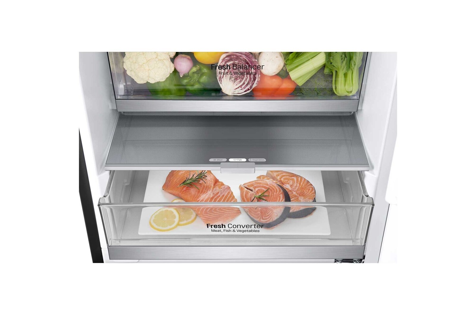 LG  384 л, Холодильник LG DoorCooling+ с нижней морозильной камерой, Fresh Balancer, Fresh Converter, GA-B509PBAM
