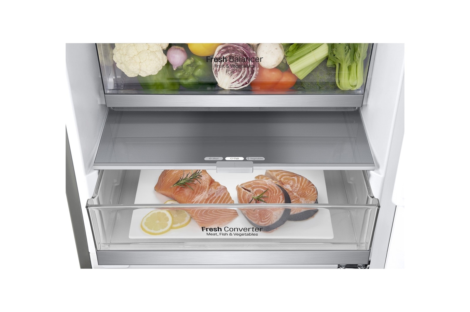 LG 384 л, Холодильник LG DoorCooling+ с нижней морозильной камерой, Инверторный Линейный компрессор, GA-B509PSAZ