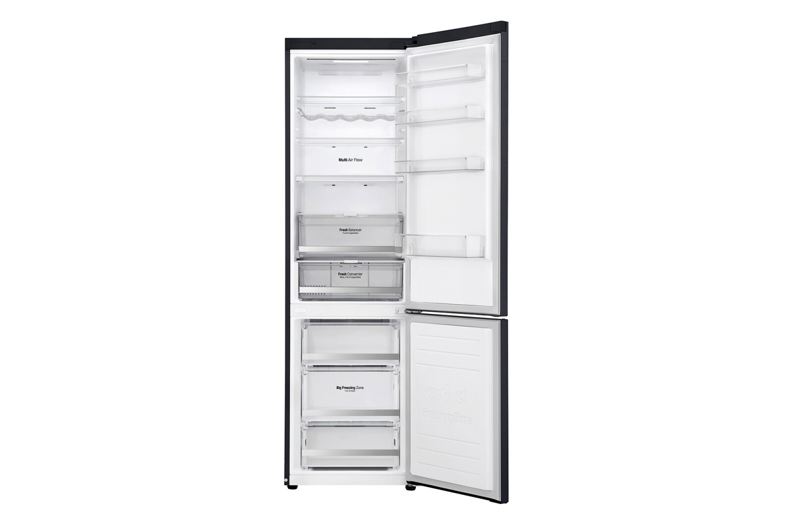 LG 384 л, Холодильник LG DoorCooling+ с нижней морозильной камерой, Инверторный Линейный компрессор, GA-B509SBDZ