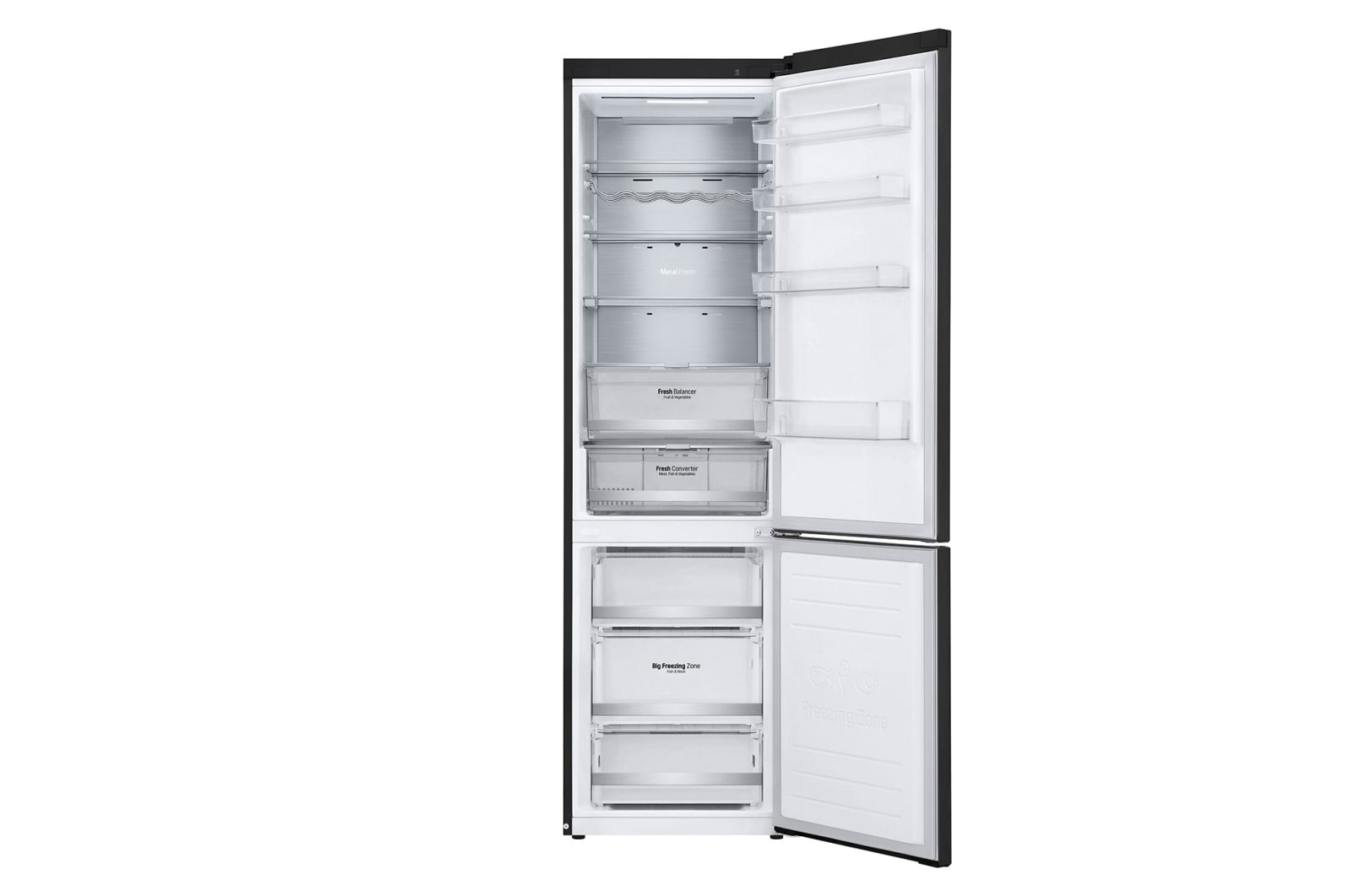 LG 384 л, Холодильник LG DoorCooling+ с нижней морозильной камерой, Fresh Balancer, Fresh Converter, GA-B509SBUM