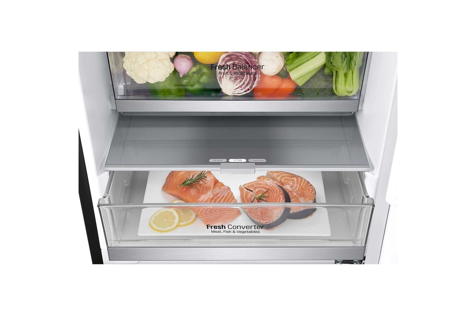 LG 384 л, Холодильник LG DoorCooling+ с нижней морозильной камерой, Fresh Balancer, Fresh Converter, GA-B509SBUM