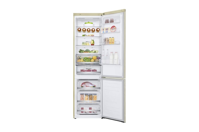 LG 384 л, Холодильник LG DoorCooling+ с нижней морозильной камерой, Инверторный Линейный компрессор, GA-B509SEDZ