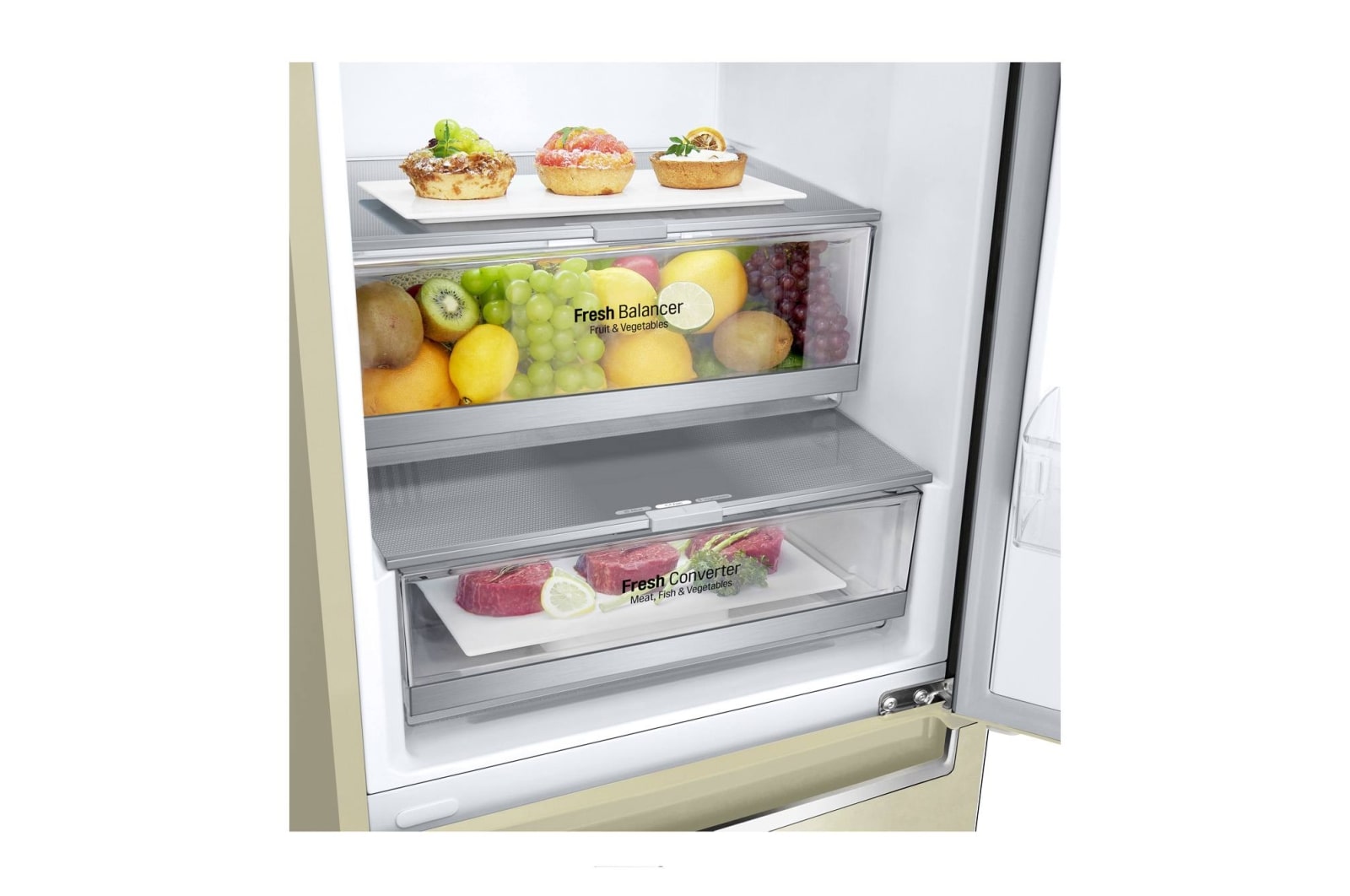 LG 384 л, Холодильник LG DoorCooling+ с нижней морозильной камерой, Инверторный Линейный компрессор, GA-B509SEDZ