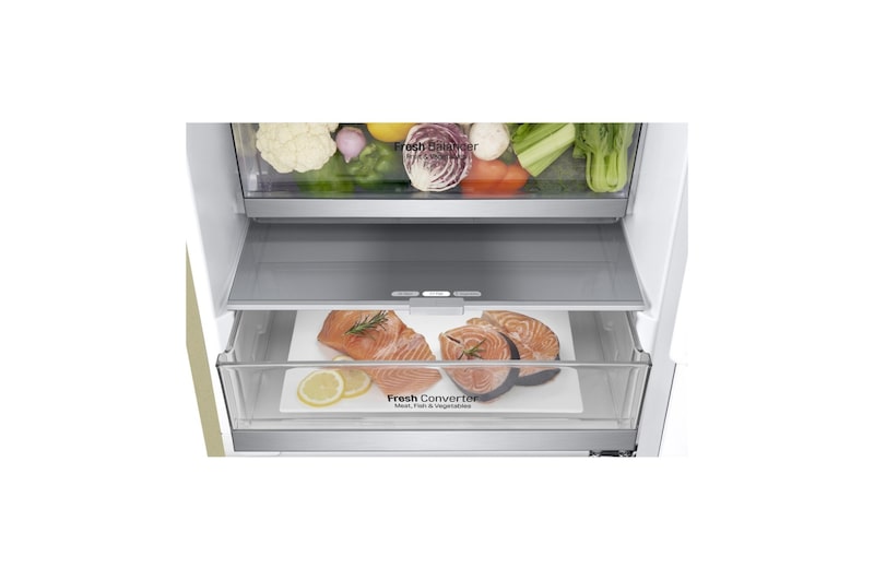 LG 384 л, Холодильник LG DoorCooling+ с нижней морозильной камерой, Инверторный Линейный компрессор, GA-B509SEDZ