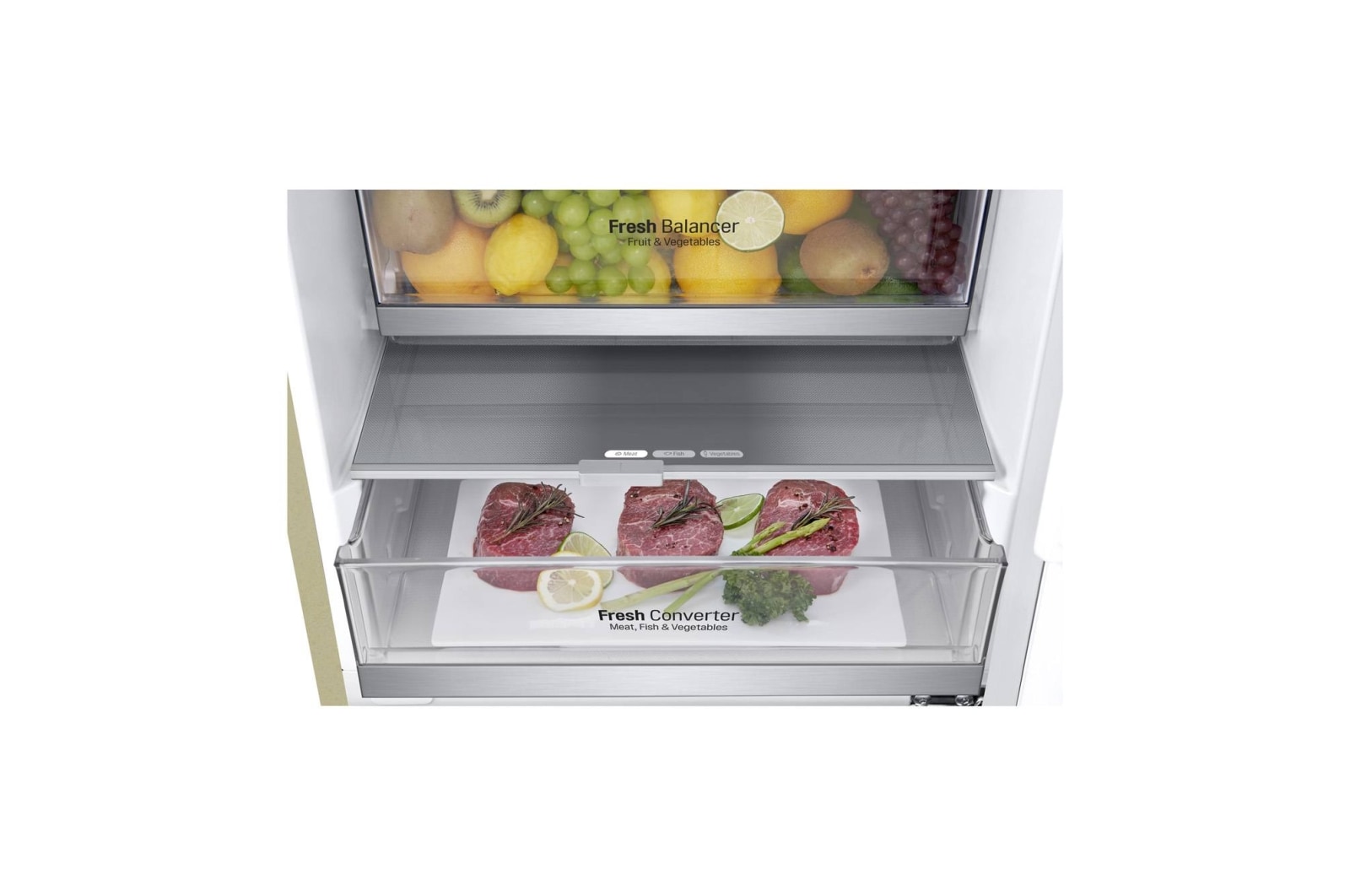 LG 384 л, Холодильник LG DoorCooling+ с нижней морозильной камерой, Инверторный Линейный компрессор, GA-B509SEDZ