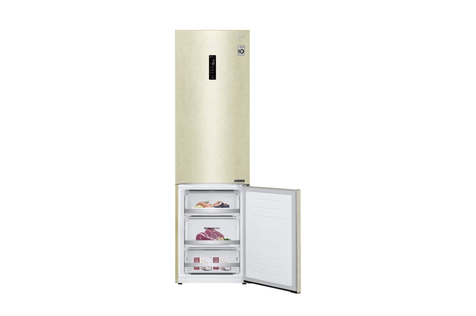 LG 384 л, Холодильник LG DoorCooling+ с нижней морозильной камерой, Инверторный Линейный компрессор, GA-B509SEDZ