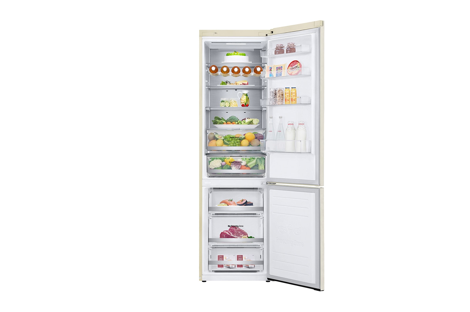 LG 384 л, Холодильник LG DoorCooling+ с нижней морозильной камерой, Fresh Balancer, Fresh Converter, GA-B509SVUM