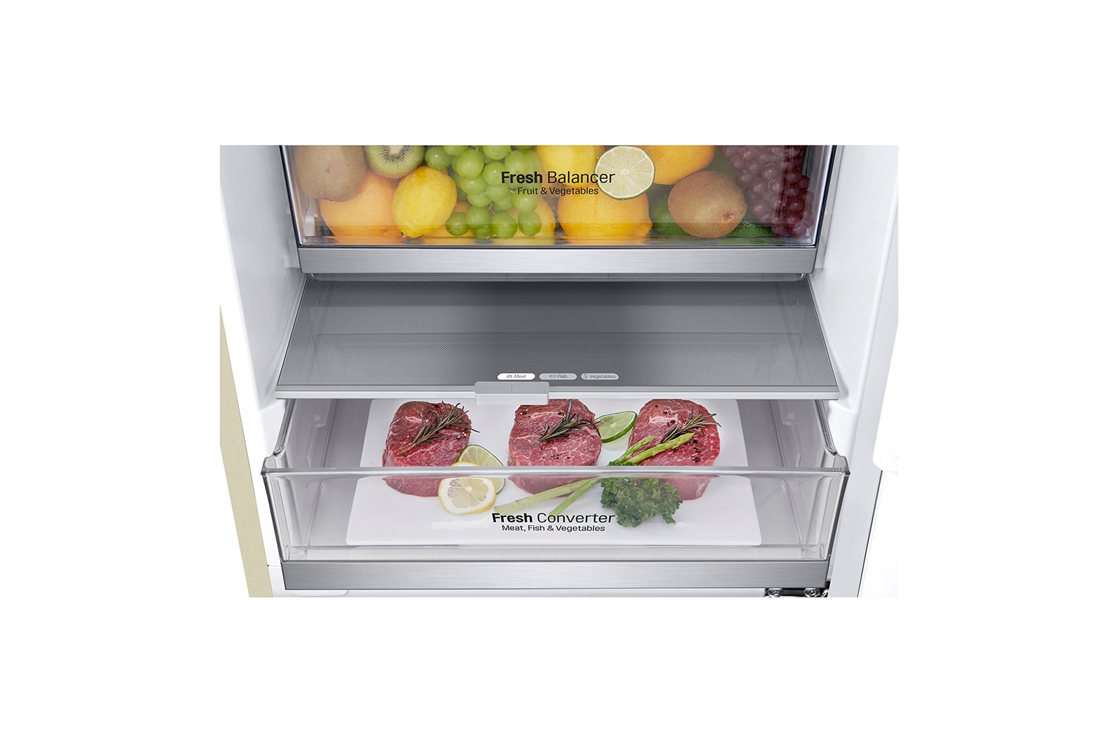 LG 384 л, Холодильник LG DoorCooling+ с нижней морозильной камерой, Fresh Balancer, Fresh Converter, GA-B509SVUM