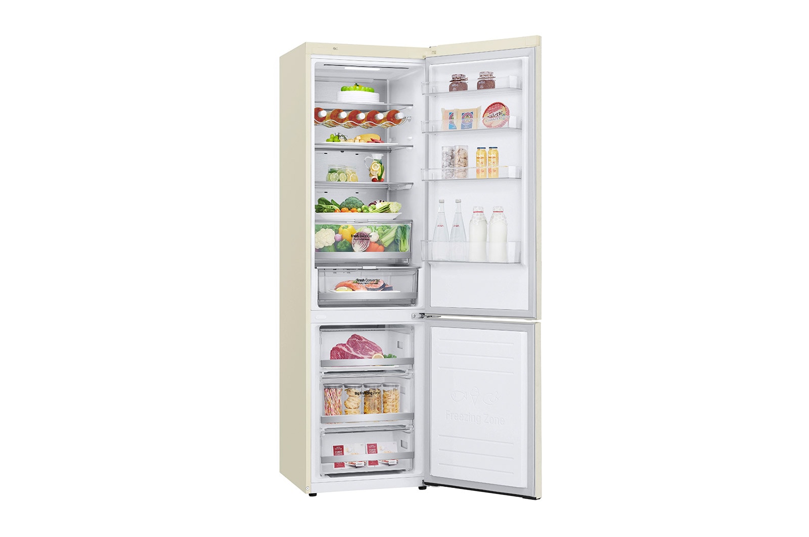 LG 384 л, Холодильник LG DoorCooling+ с нижней морозильной камерой, Fresh Balancer, Fresh Converter, GA-B509SVUM