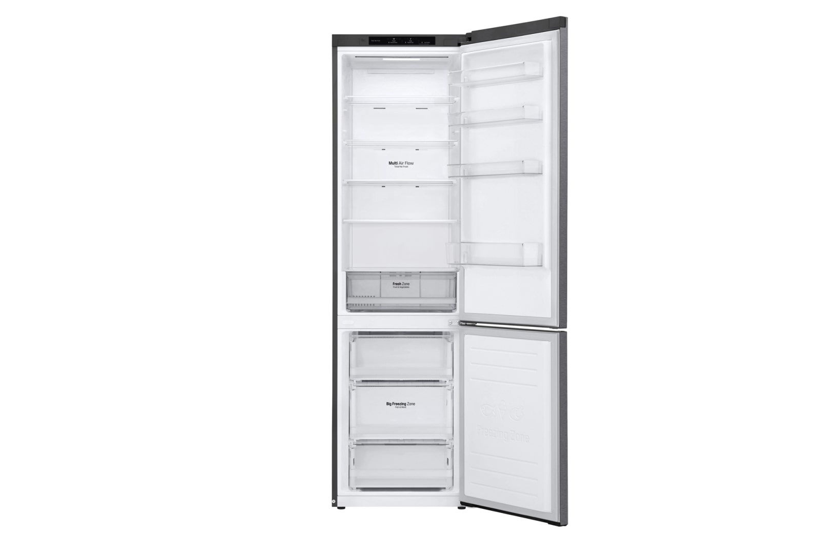 LG 384 л, Холодильник LG DoorCooling+ с нижней морозильной камерой, Смарт Инверторный компрессор, GA-B509SLCL