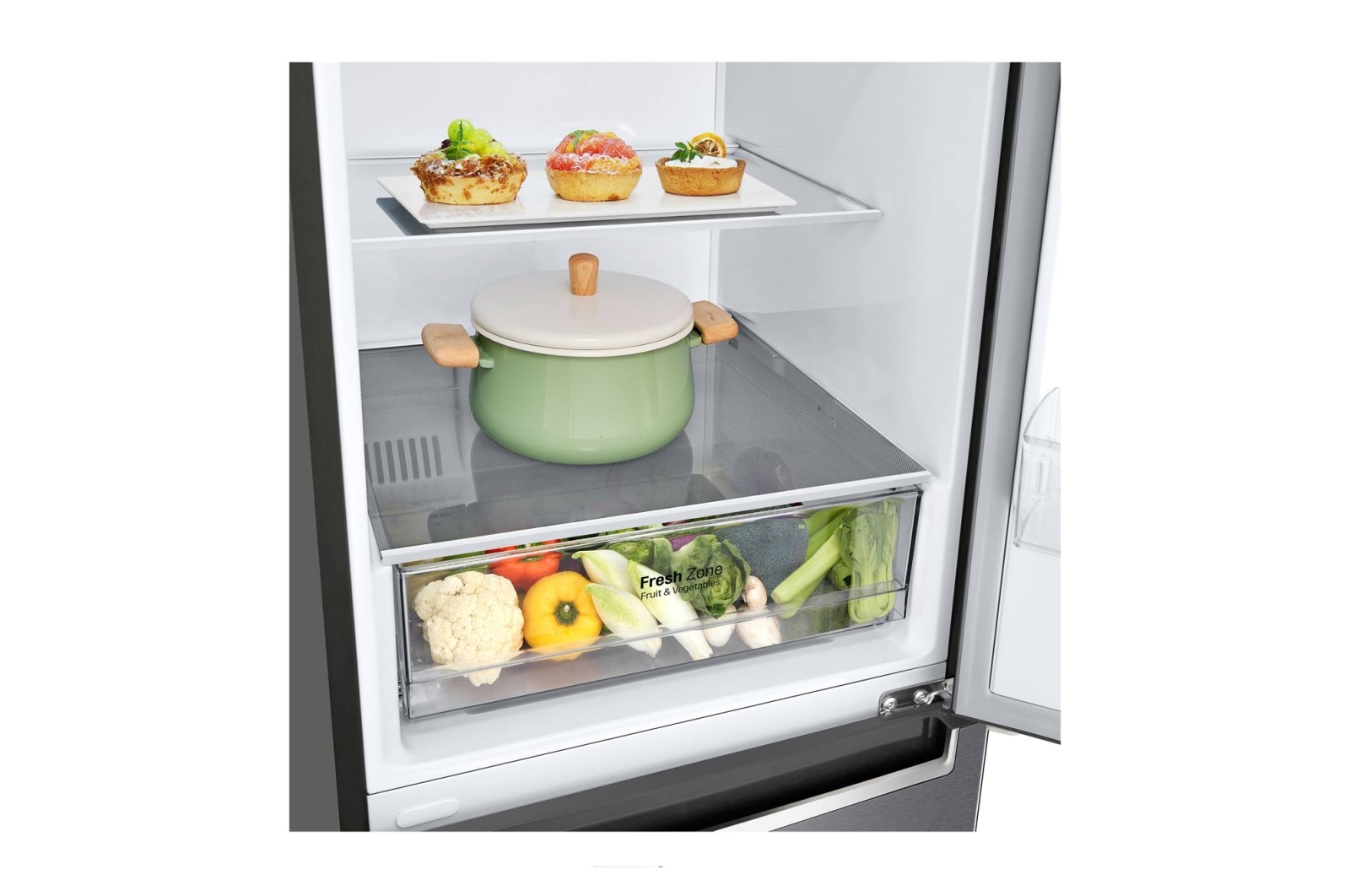 LG 384 л, Холодильник LG DoorCooling+ с нижней морозильной камерой, Смарт Инверторный компрессор, GA-B509SLCL