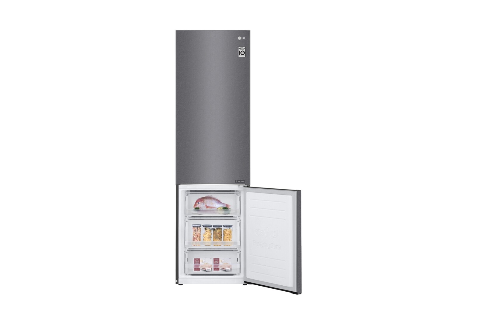 LG 384 л, Холодильник LG DoorCooling+ с нижней морозильной камерой, Смарт Инверторный компрессор, GA-B509SLCL