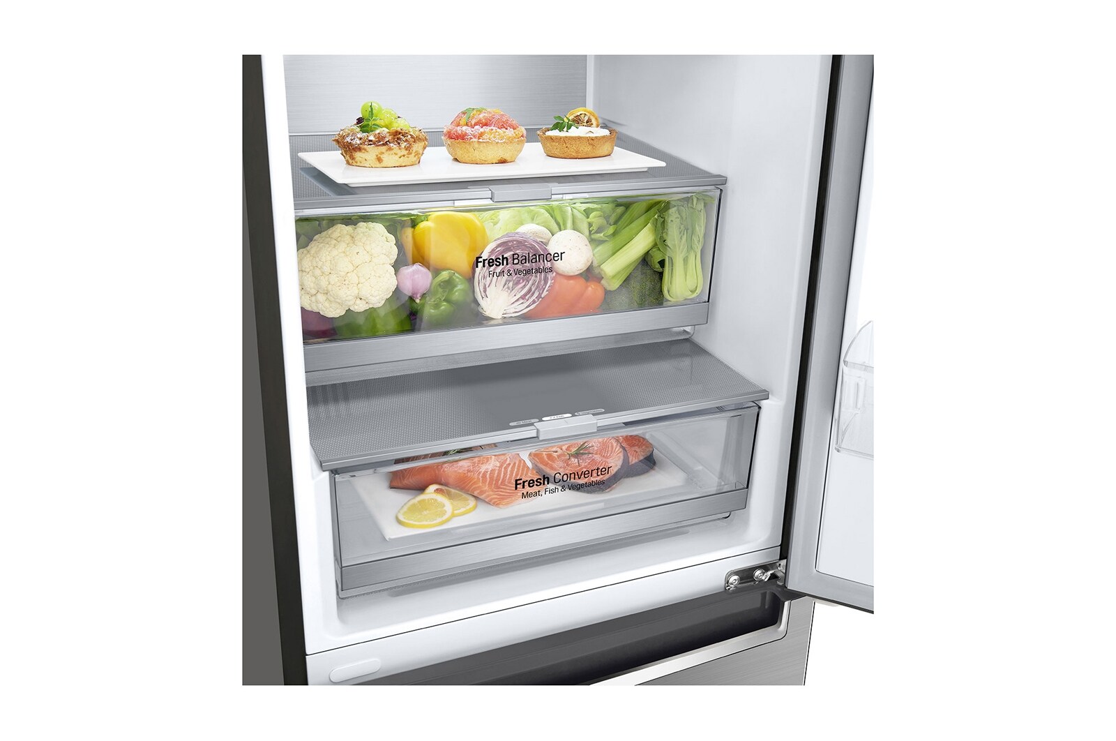 LG 384 л, Холодильник LG DoorCooling+ с нижней морозильной камерой, Fresh Balancer, Fresh Converter, GA-B509SMUM