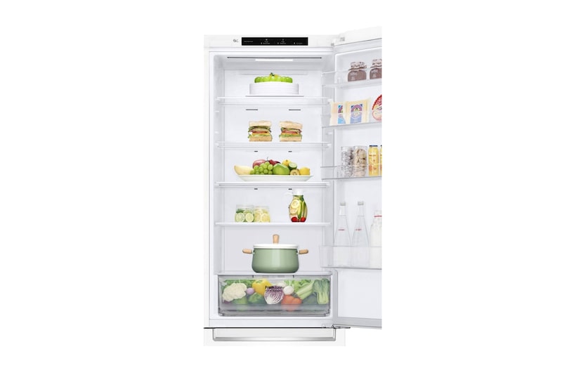 LG 384 л, Холодильник LG DoorCooling+ с нижней морозильной камерой, Смарт Инверторный компрессор, GA-B509SQCL