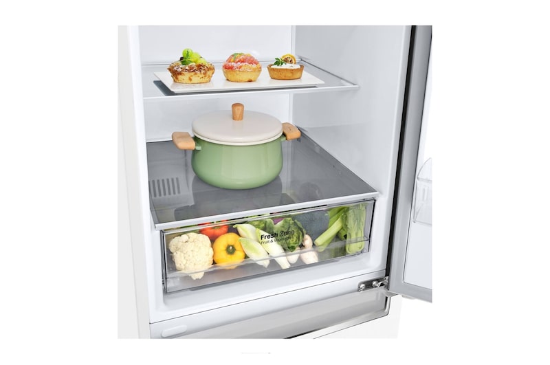 LG 384 л, Холодильник LG DoorCooling+ с нижней морозильной камерой, Смарт Инверторный компрессор, GA-B509SQCL