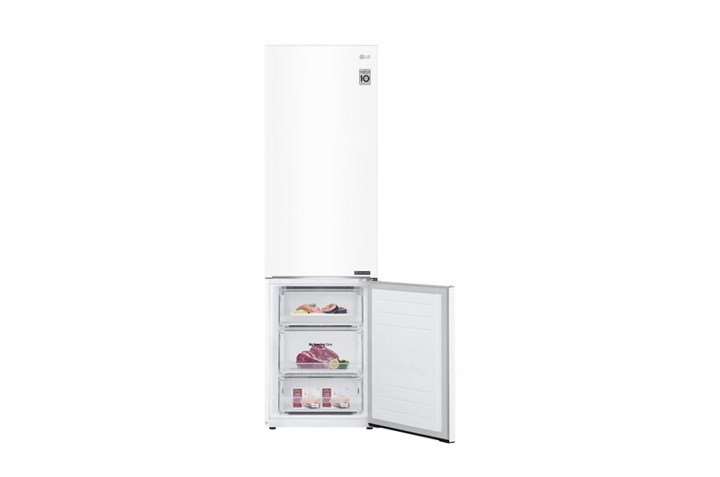LG 384 л, Холодильник LG DoorCooling+ с нижней морозильной камерой, Смарт Инверторный компрессор, GA-B509SQCL
