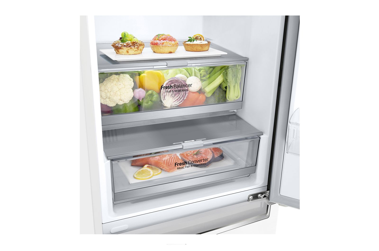 LG 384 л, Холодильник LG DoorCooling+ с нижней морозильной камерой, Инверторный Линейный компрессор, GA-B509SVDZ