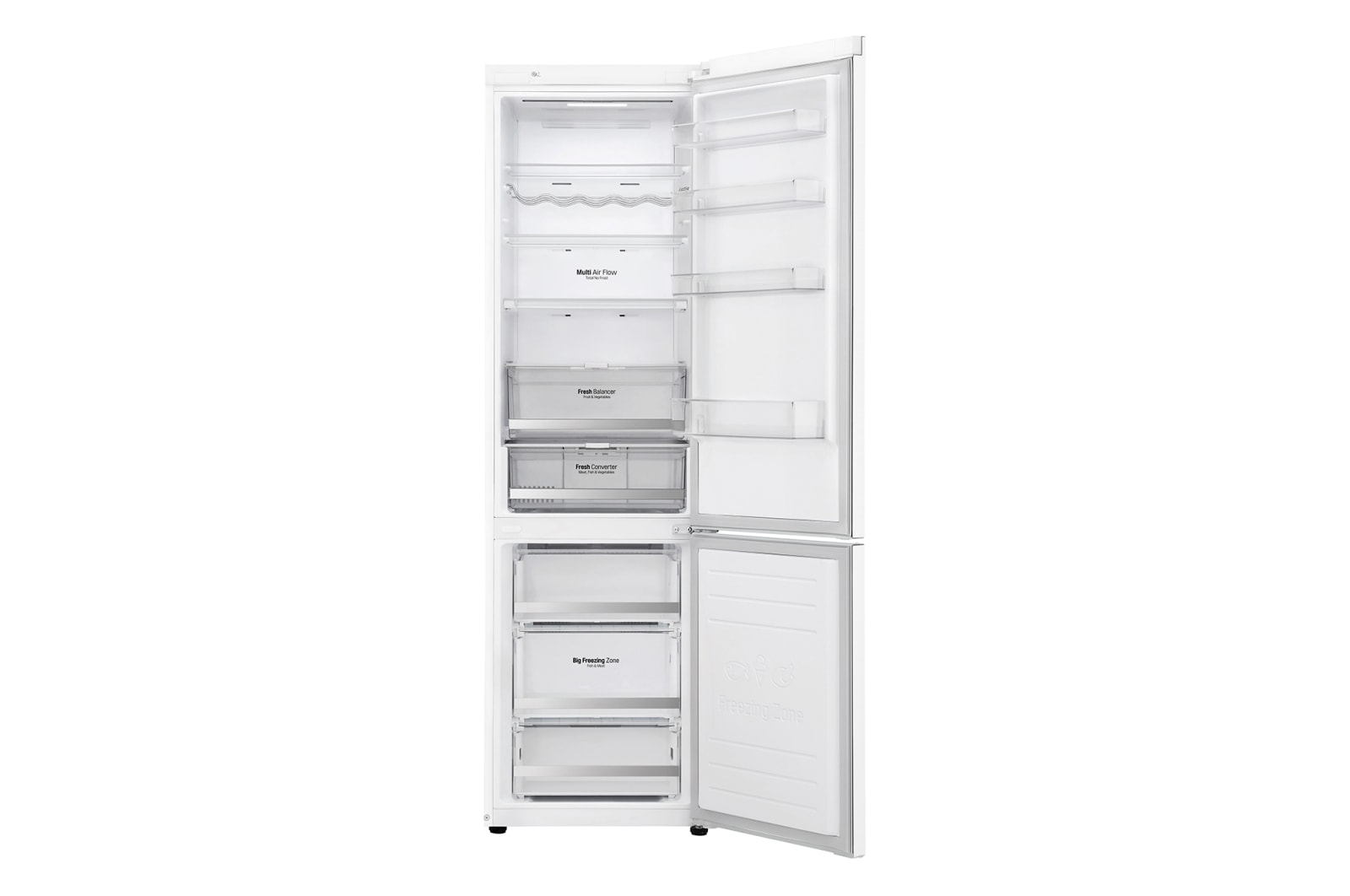 LG 384 л, Холодильник LG DoorCooling+ с нижней морозильной камерой, Инверторный Линейный компрессор, GA-B509SVDZ