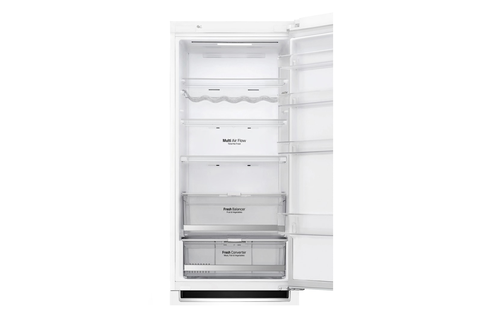LG 384 л, Холодильник LG DoorCooling+ с нижней морозильной камерой, Инверторный Линейный компрессор, GA-B509SVDZ
