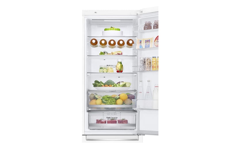 LG 384 л, Холодильник LG DoorCooling+ с нижней морозильной камерой, Инверторный Линейный компрессор, GA-B509SVDZ