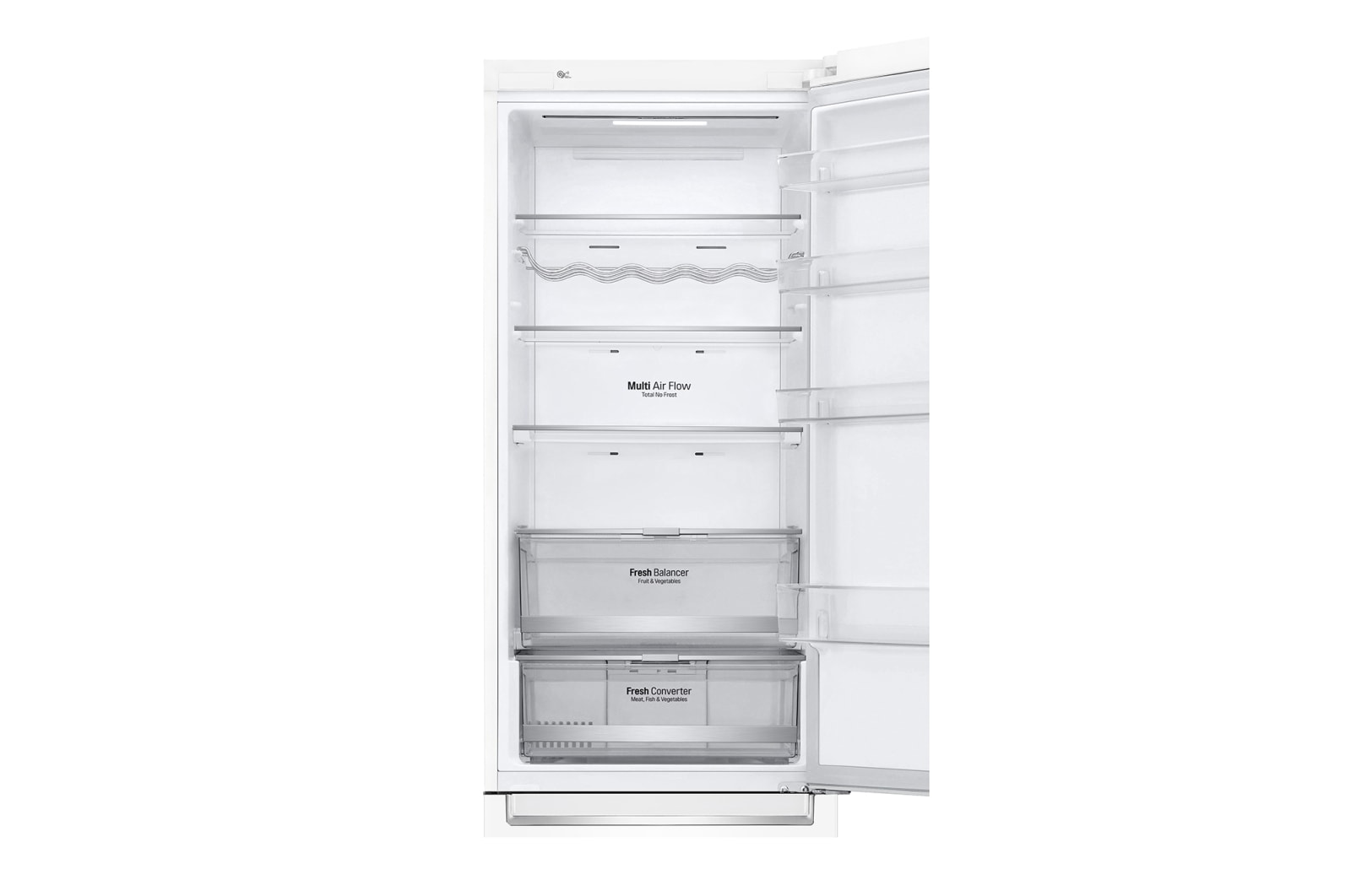 LG 384 л, Холодильник LG DoorCooling+ с нижней морозильной камерой, Инверторный Линейный компрессор, GA-B509SVDZ