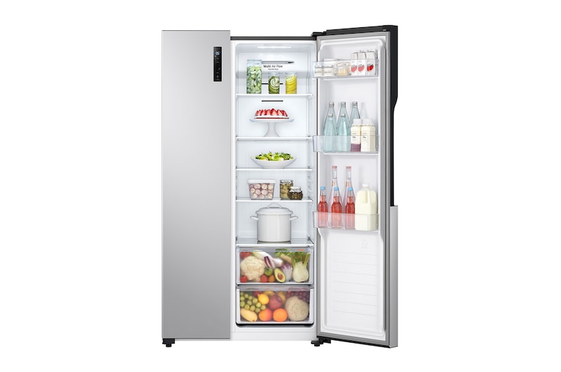 LG 509л, Холодильник LG Side-by-Side, технология Multi Air Flow, Серебристый цвет, GC-B157PMAV