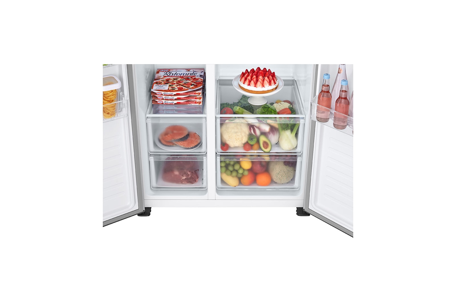 LG 509л, Холодильник LG Side-by-Side, технология Multi Air Flow, Серебристый цвет, GC-B157PMAV