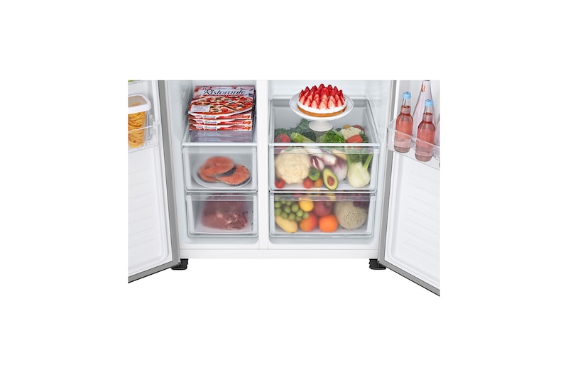 LG 509л, Холодильник LG Side-by-Side, технология Multi Air Flow, Серебристый цвет, GC-B157PMAV