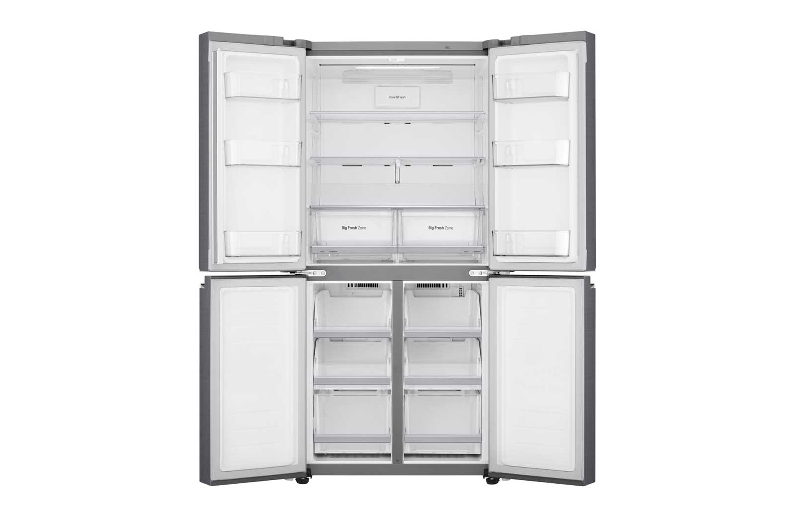 LG 458 л, Многодверный холодильник LG DoorCooling+, Инверторный Линейный компрессор, HygieneFresh+, GC-B22FTMPL