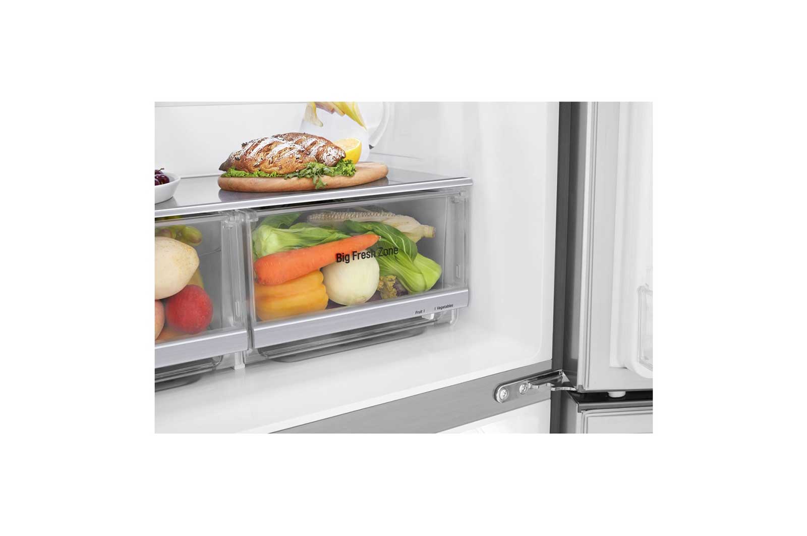LG 458 л, Многодверный холодильник LG DoorCooling+, Инверторный Линейный компрессор, HygieneFresh+, GC-B22FTMPL