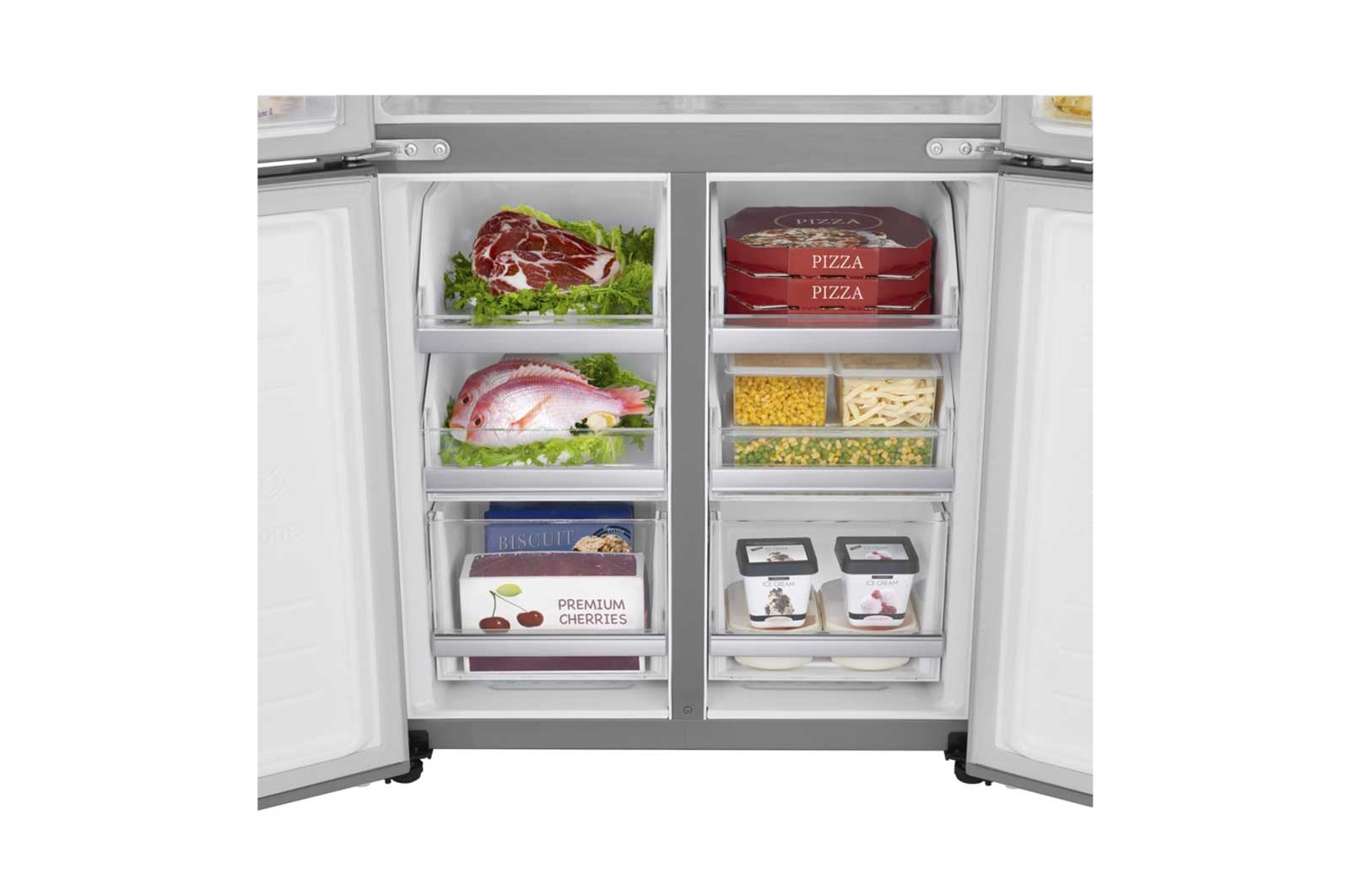 LG 458 л, Многодверный холодильник LG DoorCooling+, Инверторный Линейный компрессор, HygieneFresh+, GC-B22FTMPL