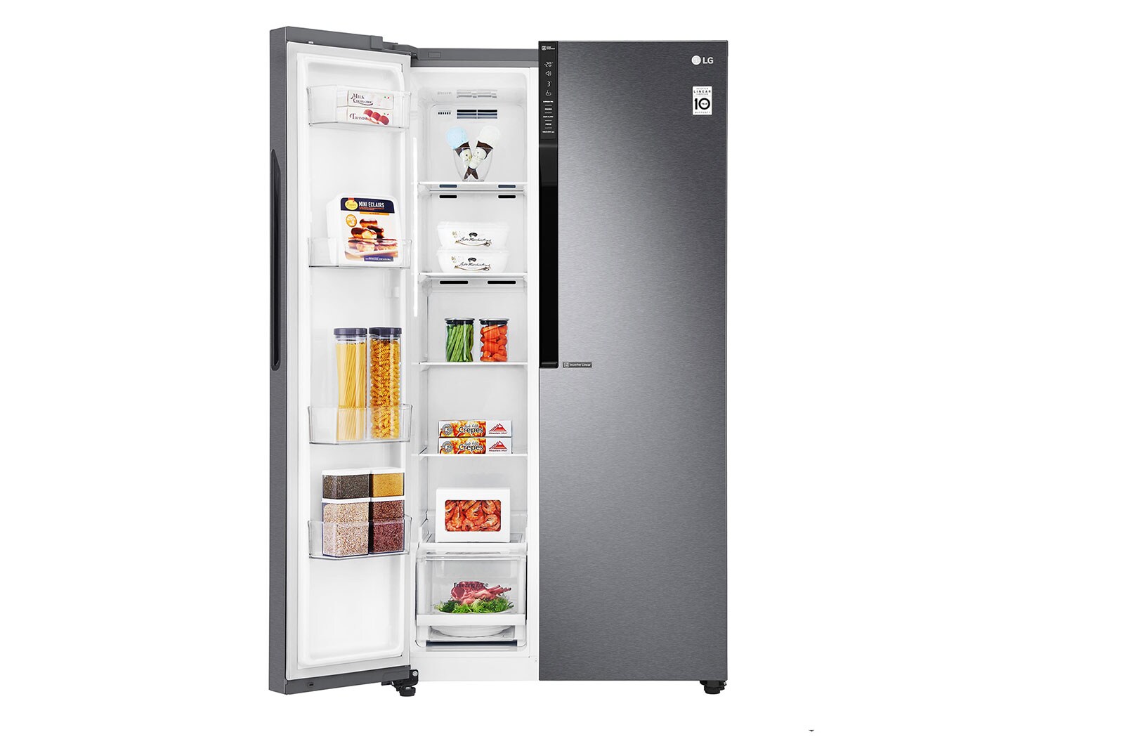 LG 613 л, Холодильник LG Side-by-Side, Инверторный Линейный компрессор, умный дом ThinQ, GC-B247JLDV