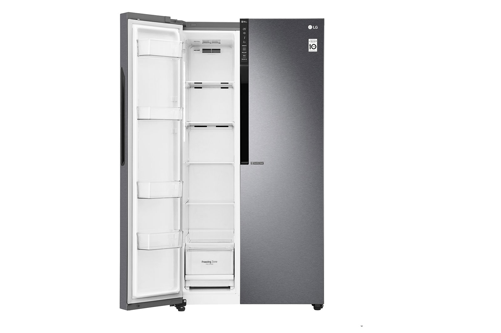LG 613 л, Холодильник LG Side-by-Side, Инверторный Линейный компрессор, умный дом ThinQ, GC-B247JLDV