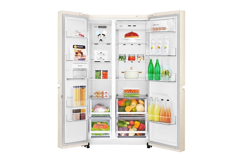 LG 626 л, Холодильник LG Side-by-Side, DoorCooling+, Инверторный Линейный компрессор, умный дом ThinQ , GC-B247SEDC