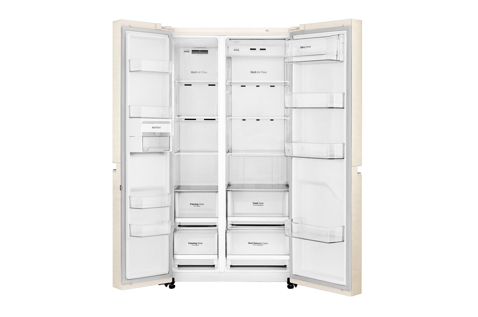 LG 626 л, Холодильник LG Side-by-Side, DoorCooling+, Инверторный Линейный компрессор, умный дом ThinQ , GC-B247SEDC
