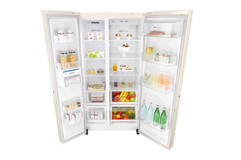 LG 626 л, Холодильник LG Side-by-Side, DoorCooling+, Инверторный Линейный компрессор, умный дом ThinQ , GC-B247SEDC