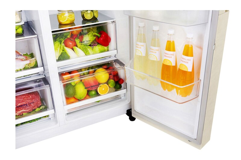 LG 626 л, Холодильник LG Side-by-Side, DoorCooling+, Инверторный Линейный компрессор, умный дом ThinQ , GC-B247SEDC