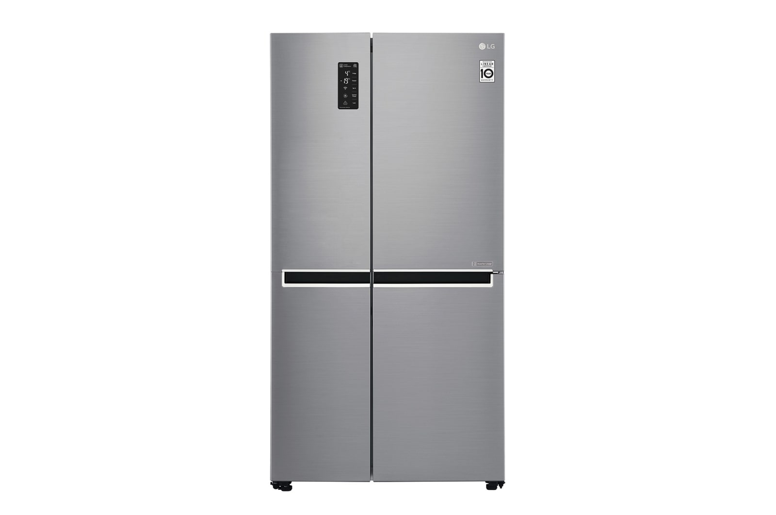 Вид 626 л, Холодильник LG Side-by-Side, Инверторный Линейный компрессор, умный дом ThinQ GC-B247SMUV спереди