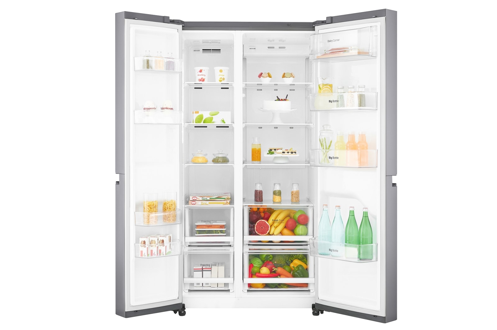 LG 626 л, Холодильник LG Side-by-Side, Инверторный Линейный компрессор, умный дом ThinQ, GC-B247SMUV