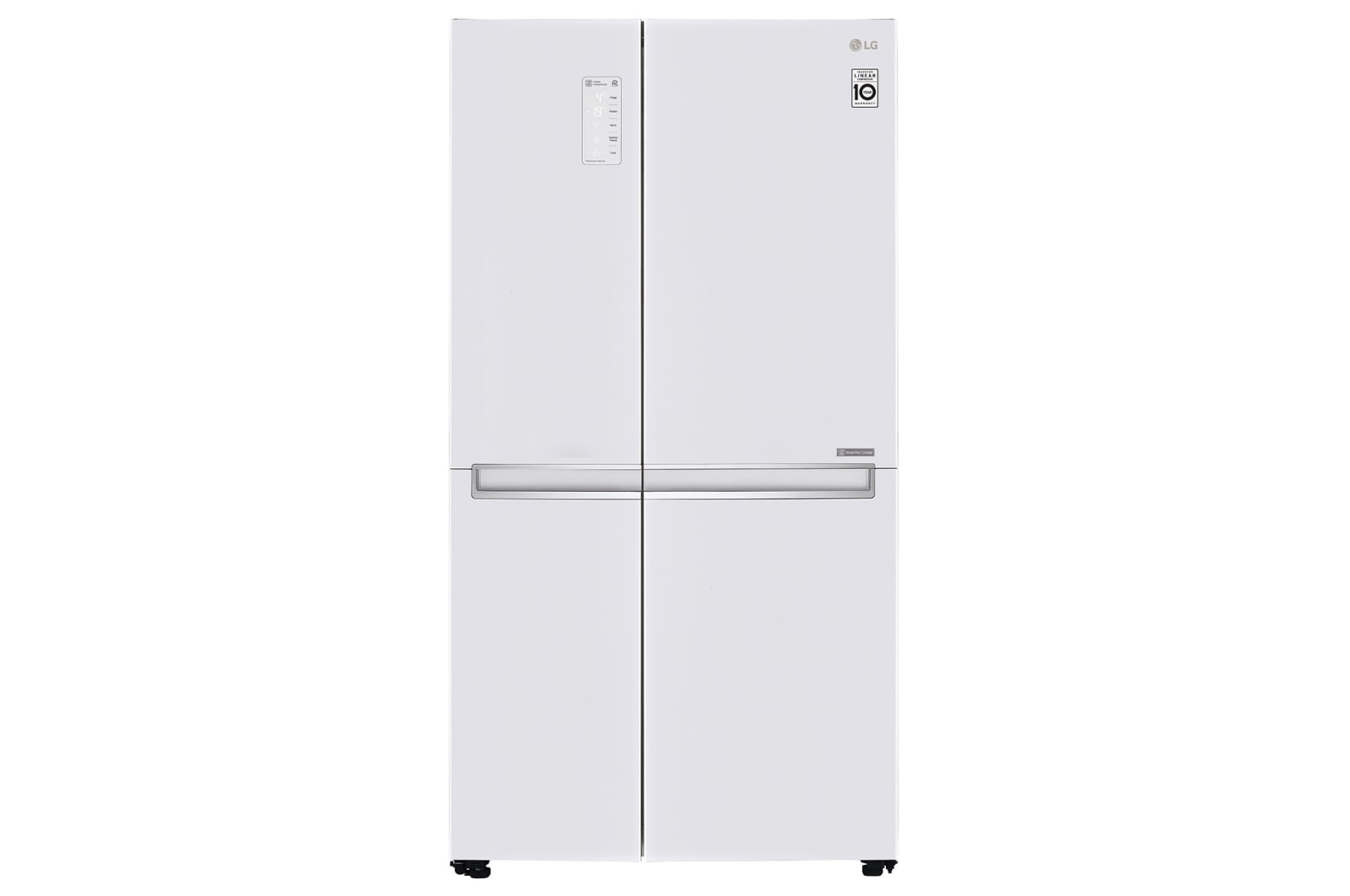 Вид 626 л, Холодильник LG Side-by-Side, DoorCooling&#43;, Инверторный Линейный компрессор, умный дом ThinQ  GC-B247SVDC спереди