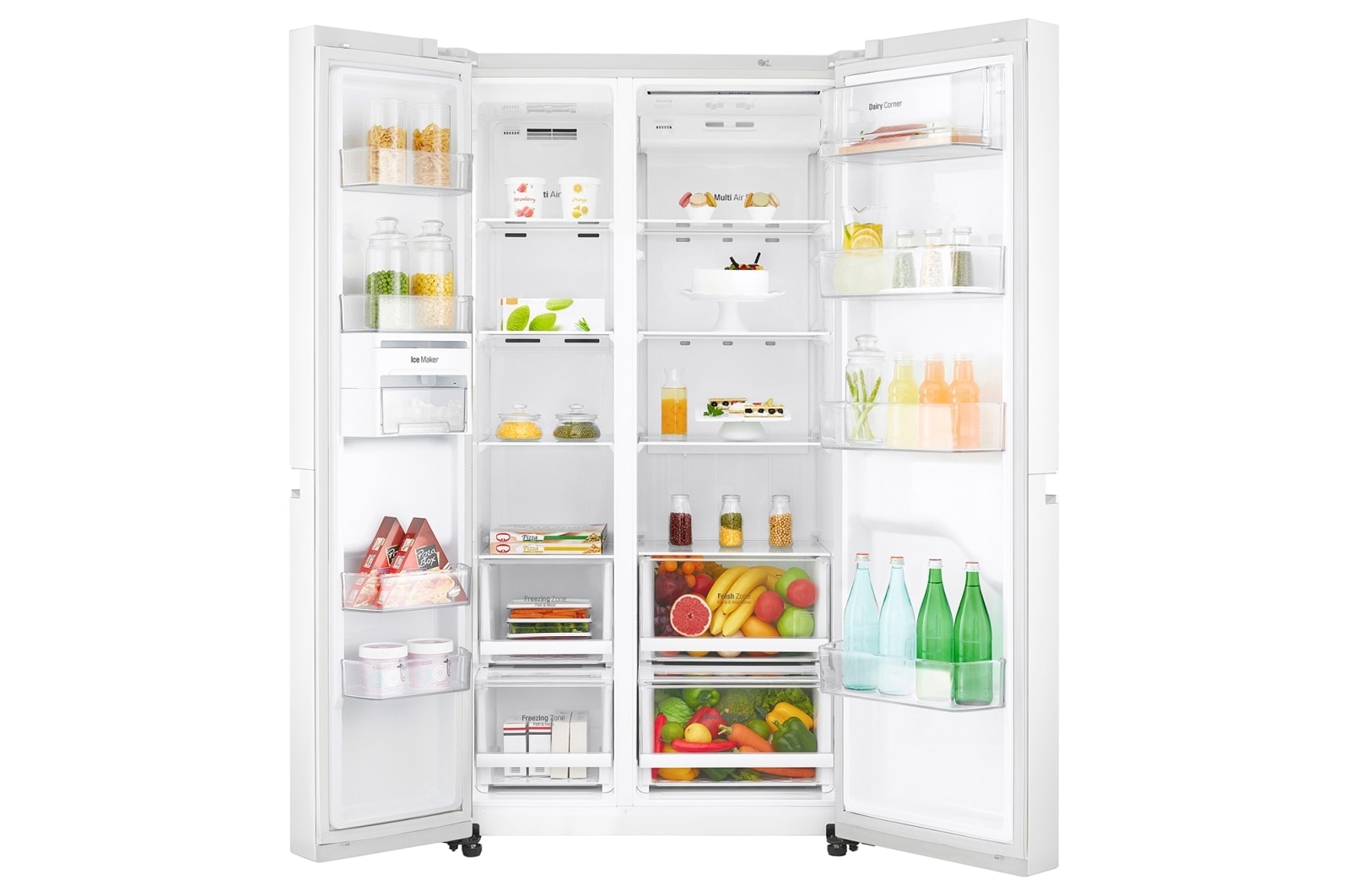 LG 626 л, Холодильник LG Side-by-Side, DoorCooling+, Инверторный Линейный компрессор, умный дом ThinQ , GC-B247SVDC
